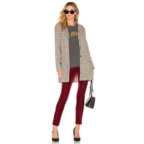 Lovers + Friends Burgundy Clair Velvet High-Waisted Legging - Picture 2 of 5